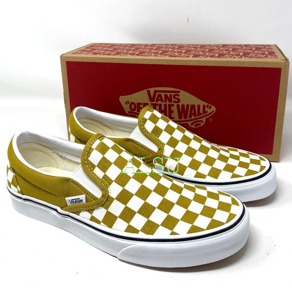 Vans Other - VANS Classic Slip On Checkerboard Olive Oil Sneakers Men's Size VN0A4U381GI
